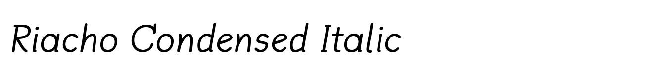 Riacho Condensed Italic